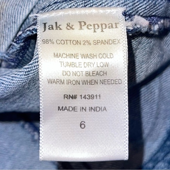 VGUC JAK & PEPPAR girls angel wings denim & knit hooded jean jacket Sz 6​​ - Picture 8 of 8